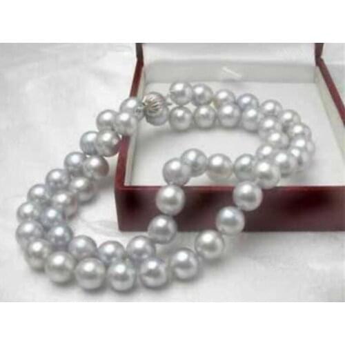 Gray 8MM Cultured Shell Pearl Necklace 18"