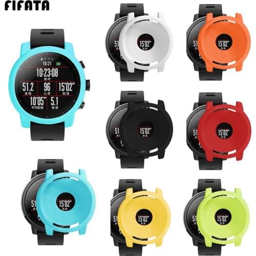 FIFATA Soft Shell Protective Cover Silicone Case For Xiaomi Huami Amazfit Stratos Bracelet TPU Watch Frame For Huami Amazfit 2