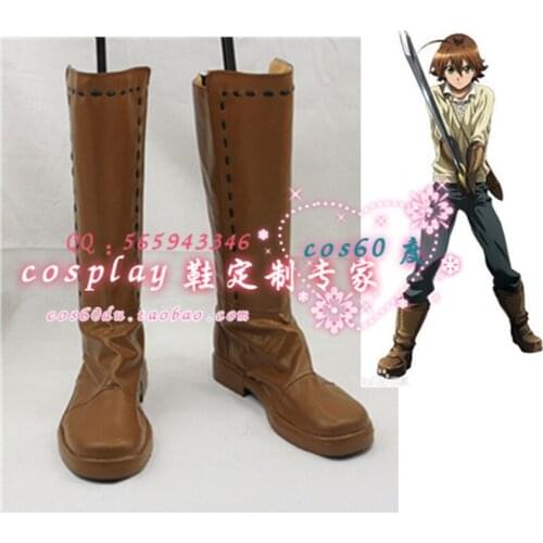 Akame ga Kill! Tatsumi Brown Cosplay Shoes Boots S008