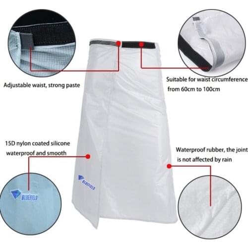 Outdoor 15D Waterproof Skirt Camping Hiking Pants Trousers Raincoat Silicone Coating Rain Gear Rainwear Long Rain Kilt Tools