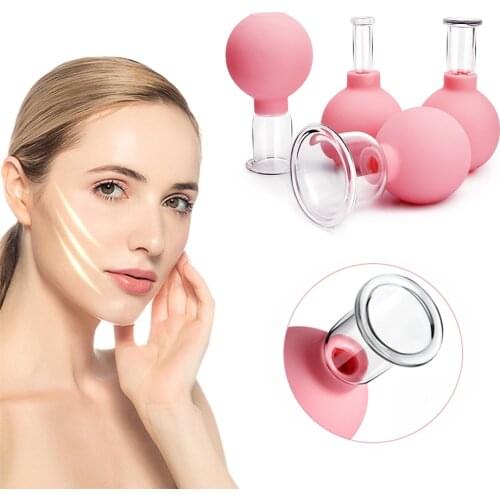 Vacuum Cupping Cups Rubber Head Glass Anti Cellulite Cans Suction Body Massage Jar Chinese Therapy Face Cupping for Health Care