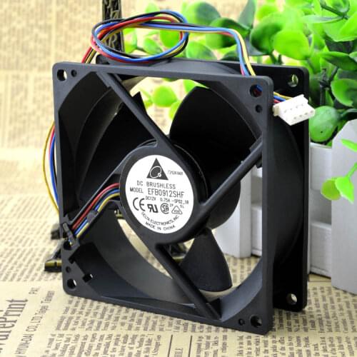 DATEL 9032 EFB0912SHF 2 Ball Bearing Cooling Fan with DC12V 0.75A 92*92*32mm 4 Wires