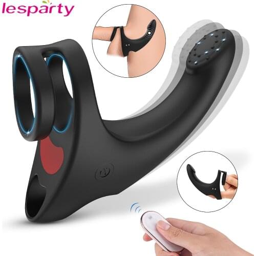 Vibrator For Men Penis Massager Ring Masturbator Wireless Remote Penis Vibrating Ring Scrotum Delay Ejaculation Adult Sex Toys