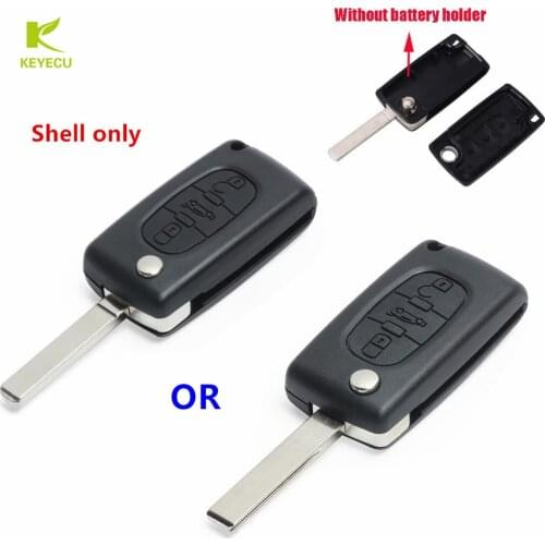 KEYECU Replacement New 3 Buttons For Citroen C2 C3 C4 C5 C6 C8 Flip Remote Car Key Case Cover Shell Fob HU83/VA2 Blade CE0523