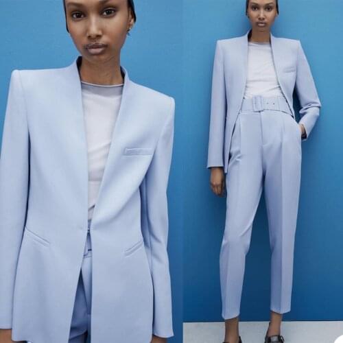 Women Office Pant Suit Slim Fit Full Sleeve Blazers Jacket Wide leg Pant Two Pieces Set Lady Outfits Work Clothes