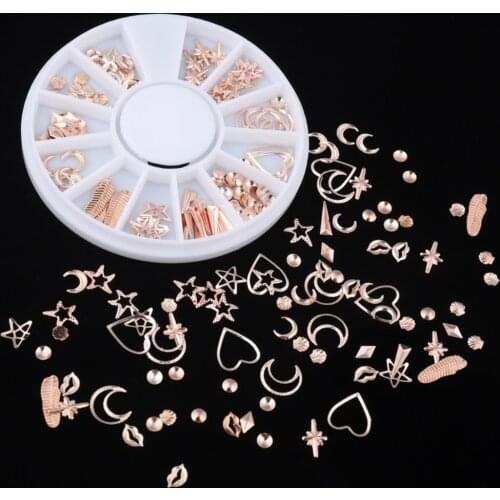 1Box Nail Art Glitter Metal 3D Mix Frame Jewelry Filler UV Epoxy Resin Mold Making Filling Material for DIY Craft Jewelry Supply