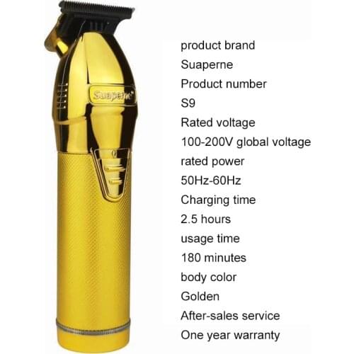 1PC Electric Gold Hair Clipper For Men Rechargeable Hair Cutting Machine Professional Beard Barber Hair Trimmer Fast Charging