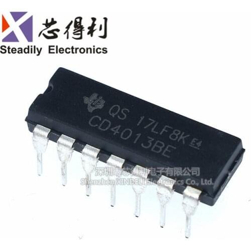 10pcs/lot New Cd4013 Cd4013be Dip-14 Dip-14 Preset and Reset Trigger Logic