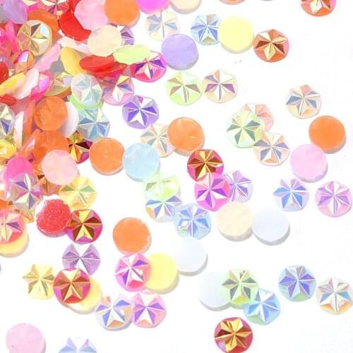 1000pcs 5mm Flower Colorful Resin Non Hot Fix Rhinestone Flatback Crystal Glitter Rhinestones For Nail Art Decorations B3789