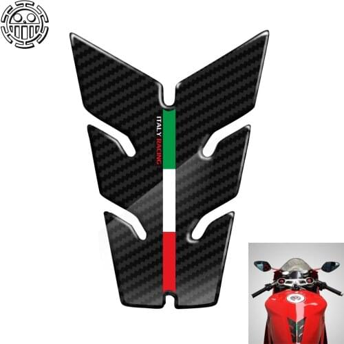 3D Carbon-look Motorcycle Tank Pad Protector Italy Racing Small Tankpad Case for Aprilia Ducati Panigale Benelli Etc