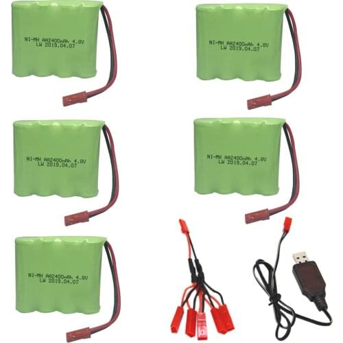 4.8V 2400mAh with charger for RC toy electric lighting lighting security facilities 4*AA NI-MH battery RC TOYS battery JST plug