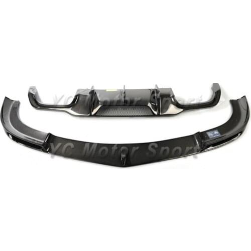 Car Accessories Carbon Fiber VRS Style Bodykits Fit For 2013 MB W204 C63 AMG Front Lip & Rear Diffuser