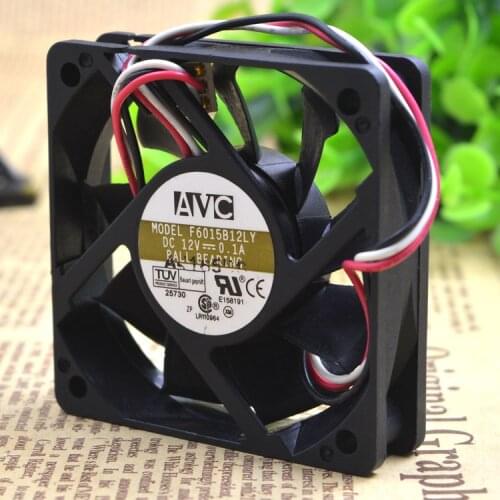 Free Shipping For AVC F6015B12LY DC 12V 0.1A 3-wire 3-Pin connector 75mm 60x60x15mm Server Square Cooling Fan