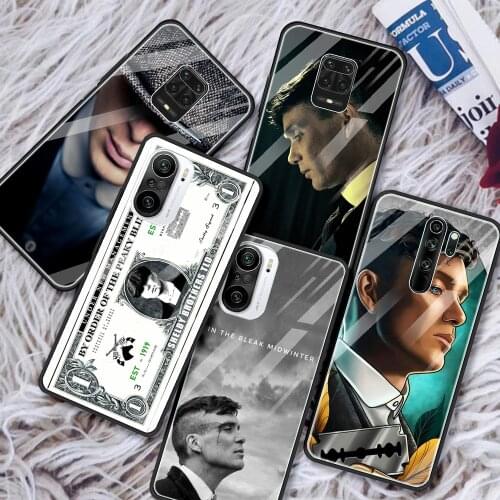 Tempered Glass Case For Xiaomi Redmi Note 9S 9 10 8 Pro 8T 7 9A 9C 8A K40 Luxury Shockproof Phone Cover Peaky Blinders Shelby