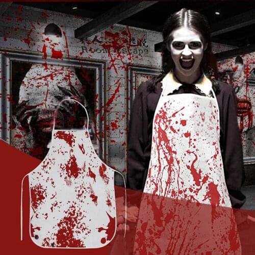 Halloween Adult Bloody Butcher Role Play Bloodstained Apron Horror Cosplay Zombie Party Suppli Halloween Theme Props