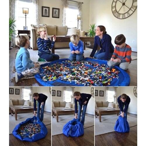 L 150cm Kids Children Baby Play Mat Large tool Storage Bags Toys Organizer Blanket Rug