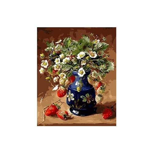 MaHuaf-W426 still life flowers coloring by numbers DIY digital Hand-painted canvas painting for home decor