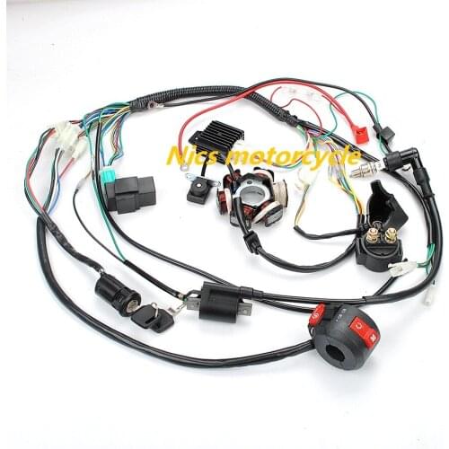 Motocross ATV CDI engine set + harness switch assembly for ATV QUAD 50-125CC