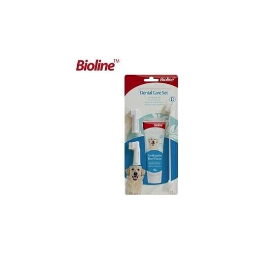 Bioline Dental Dog Care Set - Toothpaste and Toothbrush