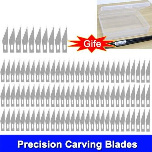 20/50/100Pcs Precision Knife Blades Set DIY Knife Carving Engraving Cutter Extra Blade for Wood Cutting Mobile Phone Film Craft