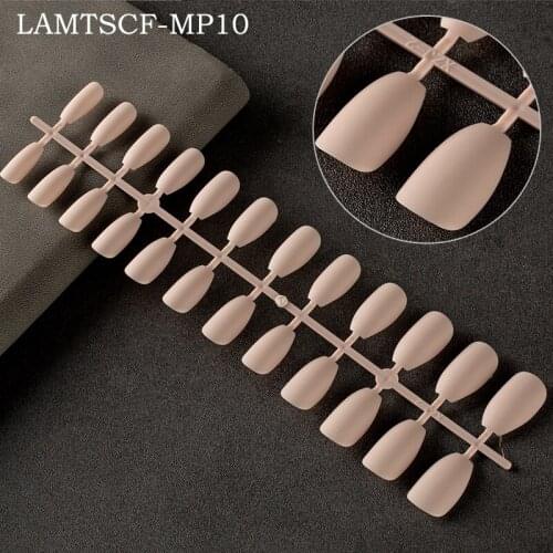 5pcs/set Nude Color Frosted Matte Fake Nails Professional Artificial Ballerina Nail Art Reusable Press on Short Nails Manicure