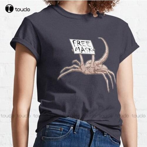 New Free Mask! - Facehugger Free Hug Facehugger Alien Classic T-Shirt White Shirts For Girls Cotton Tee S-3Xl Unisex