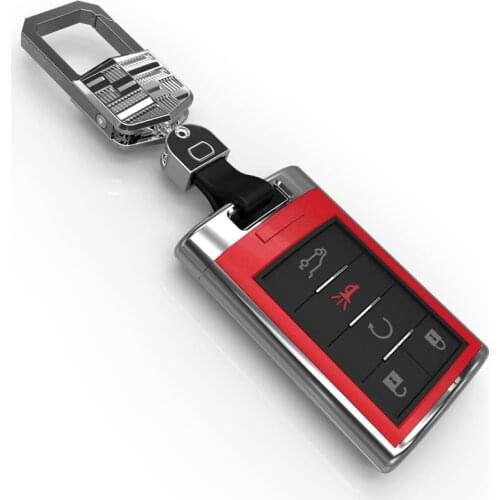 New Mirror Reflection Hard Case Cover for Cadillac CTS XTS ATS SLS SRX Round Logo Smart Key Rings Protect Shell Car with Buckle