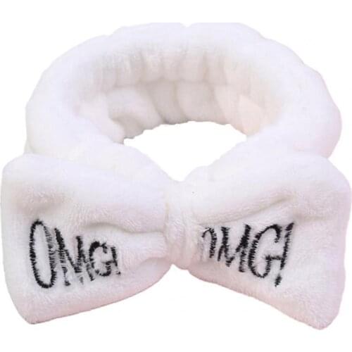 Headband Soft High Elastic Plush Adorable Bow Headband for Home