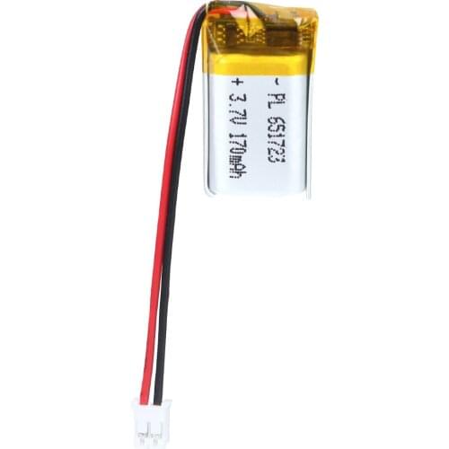 YDL 3.7V 170mAh 651723 Rechargeable Lipo Battery with JST Connector