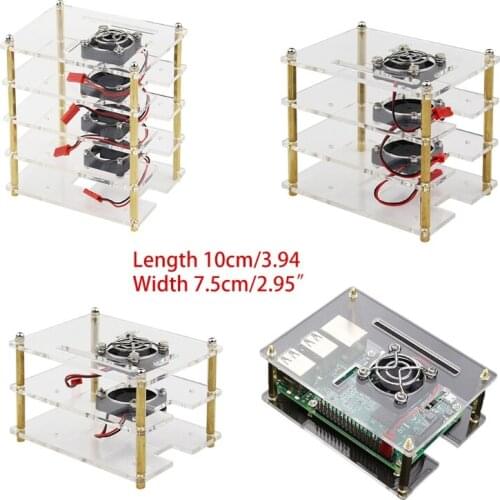 Raspberry Pi Rack Case with Raspberry Pi Heatsinks Stackable Case Stack Enclosure for Raspberry Pi 4/3/2 Model B T3LB