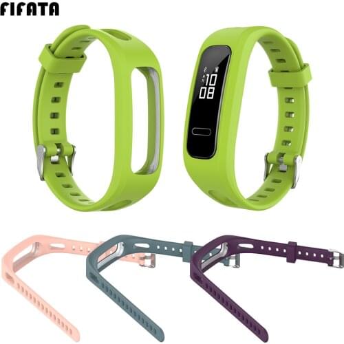 FIFATA Silicone Sport Watch Strap For Huawei Bnad 3e/4e Huawei Honor Band 4 Running Version Smart Bracelet Replacement Wristband