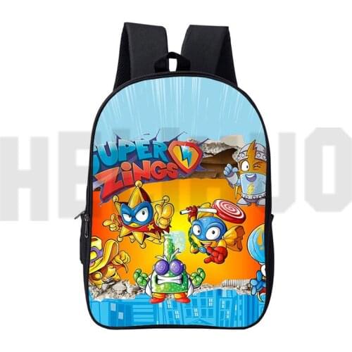 Sac A Dos Super Zings Series 5/6/7 Backpacks Women 16 Inch 3D Canvas Zipper Anime Superzings School Bags for Girls Children
