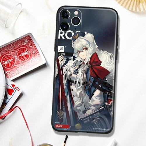 Rosa Arknights Soft Silicone Glass Phone Case Cover Shell For IPhone SE 6 6s 7 8 Plus X XR XS 11 12 Mini Pro Max