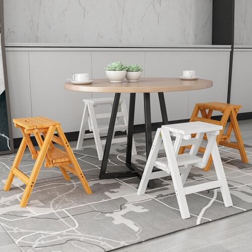 Folding stools Home space dual-purpose ladder chair Bench solid wood climbing stool cloakroom kitchen step stool