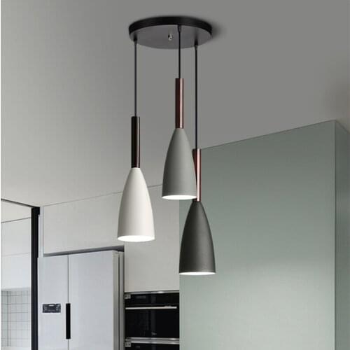 Nordic Modern Pendant Lamp Adjustable Hanging Wire For Living Room Kitchen Cafe Heads Hanging Light E27 Base Warm White light