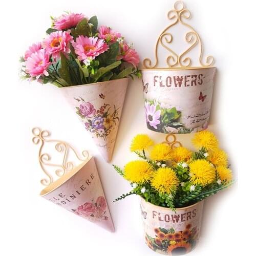 Modern Vase Home Decor Plastic Flower Pot Wall Hanging Planter Plant Holder Basket For Room Decoration Nordic Cachepot Vases