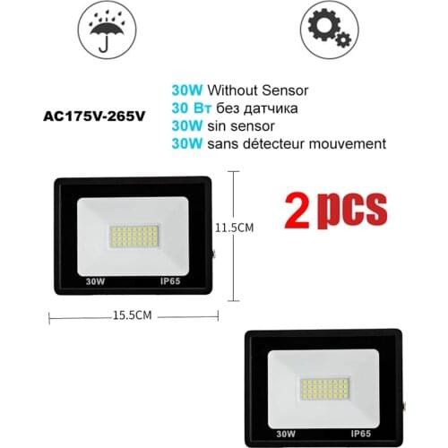 2 pcs 220V 10-100W LED FloodLight Spotlight Exterior Street wall reflector Light PIR Motion Sensor LED Waterproof Energy Saving