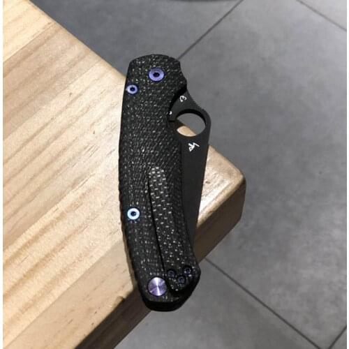 DIY 3K Carbon Fiber Scales for Spyderco Paramilitary 2 C81 (Scales Only. Knife, Screws and Pocket Clip Back Spacer not Included)