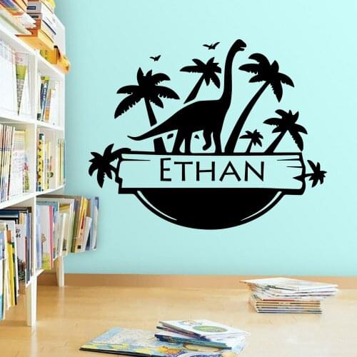 Custom Name Dragon Jurassic Park Waterproof Wall Stickers Home Decor Wall Decoration Living Room Wall Art Decal For Kids Room