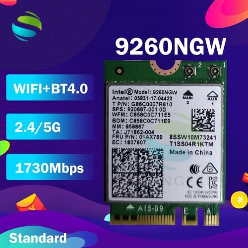 Wifi Card For Intel Dual Band AC 9260 9260NGW 9260AC 1.73Gbps NGFF Key A E Wifi Card 802.11ac Bluetooth 5.0 for Windows 10