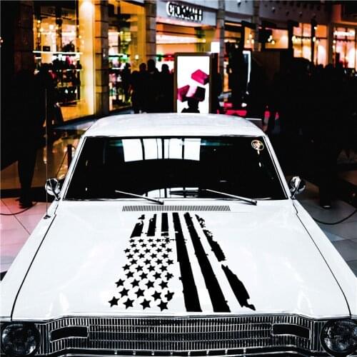 1pcs Universal Car Sticker Waterproof Creative USA Flag Model Hood Vinyl Decal Sticker Fashion Decor Car-Styling Car Decal
