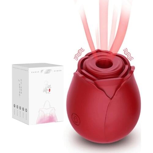10 Intense Rose Shape Vagina Masturbadores Sucking Vibrator Good Nipple Oral Licking Clitoris Stimulation Sex Toys for Women