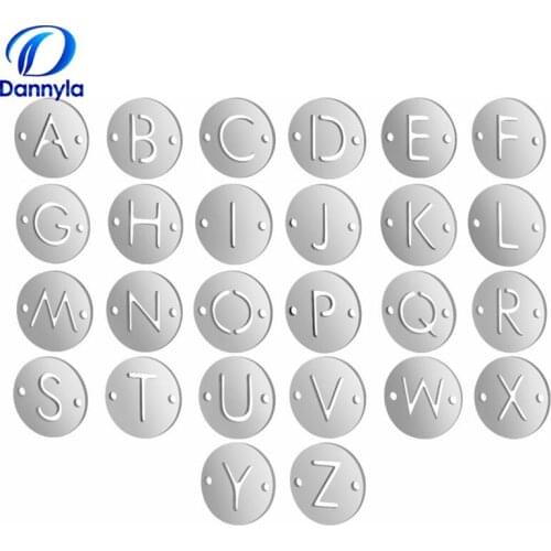 100pcs/lot Wholesale Stainless Steel Double Side Polishing Letter Connection Charms Bracelet DZ164