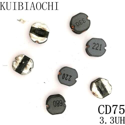20pcs/LOT SMD Power Inductor CD75 3.3UH 3R3 7.8*7.0*5.0mm Unshielded winding inductor