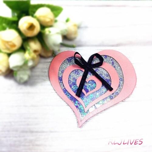 3Pcs/Set Heart Shape Metal Cutting Dies Stencils for DIY Scrapbooking Stamp/photo album Decorative Embossing DIY Paper Cards