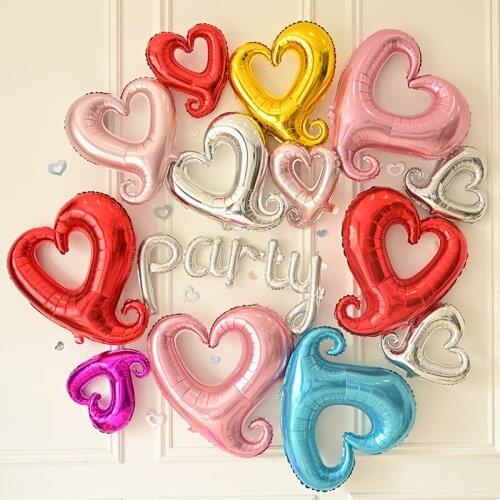 5pcs 18inch Hollow Heart Shape Foil Balloons Wedding Decoration Helium Balloon Valentines day gold heart Party Supplies balloon