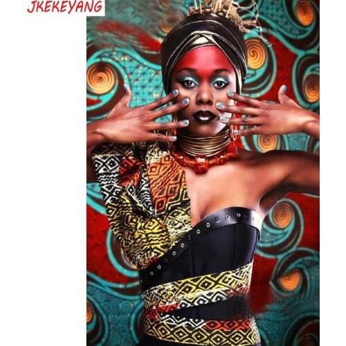 5D DIY square/round Diamond painting African woman Cross Stitch Diamond Embroidery Pattern Rhinestone J1968
