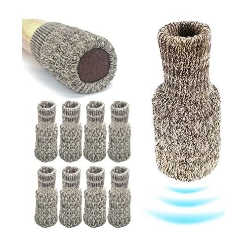 8PCS Knitting Wool Chair Leg Floor Protectors Furniture Leg Socks Chair Cover Protector Socks Table Furniture Covers for Chair