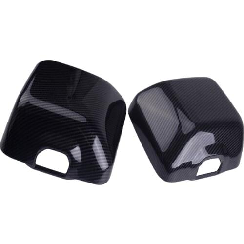 2Pc Black Carbon Fiber Exterior Right & Left Side Door Mirror Cover Trim Accessories Fit for Jeep Wrangler JL 2018