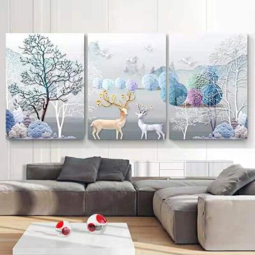 Diamond Painting Nouveaute 2020 Diamond Mosaic Full Round Diamond Embroidery Elk Cross Stitch Kit Home Decor Wall StickerZP-2466